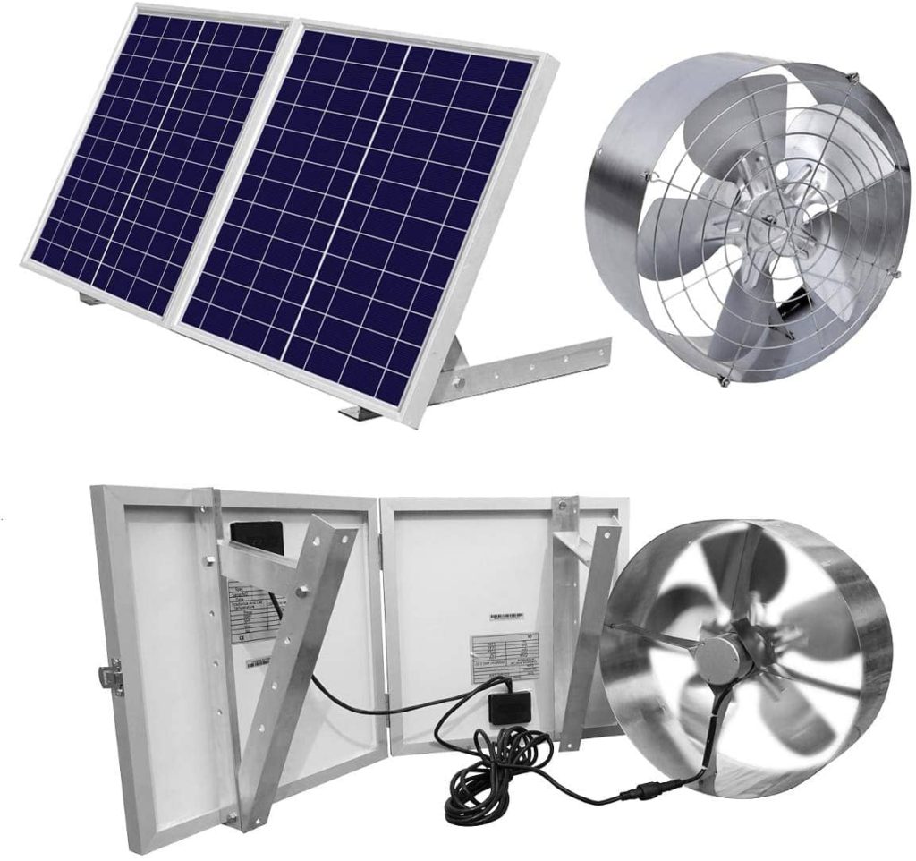 The best solar powered attic fan and a fan with a solar panel.
